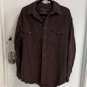 Men's Casual Brown Button Down Shirt